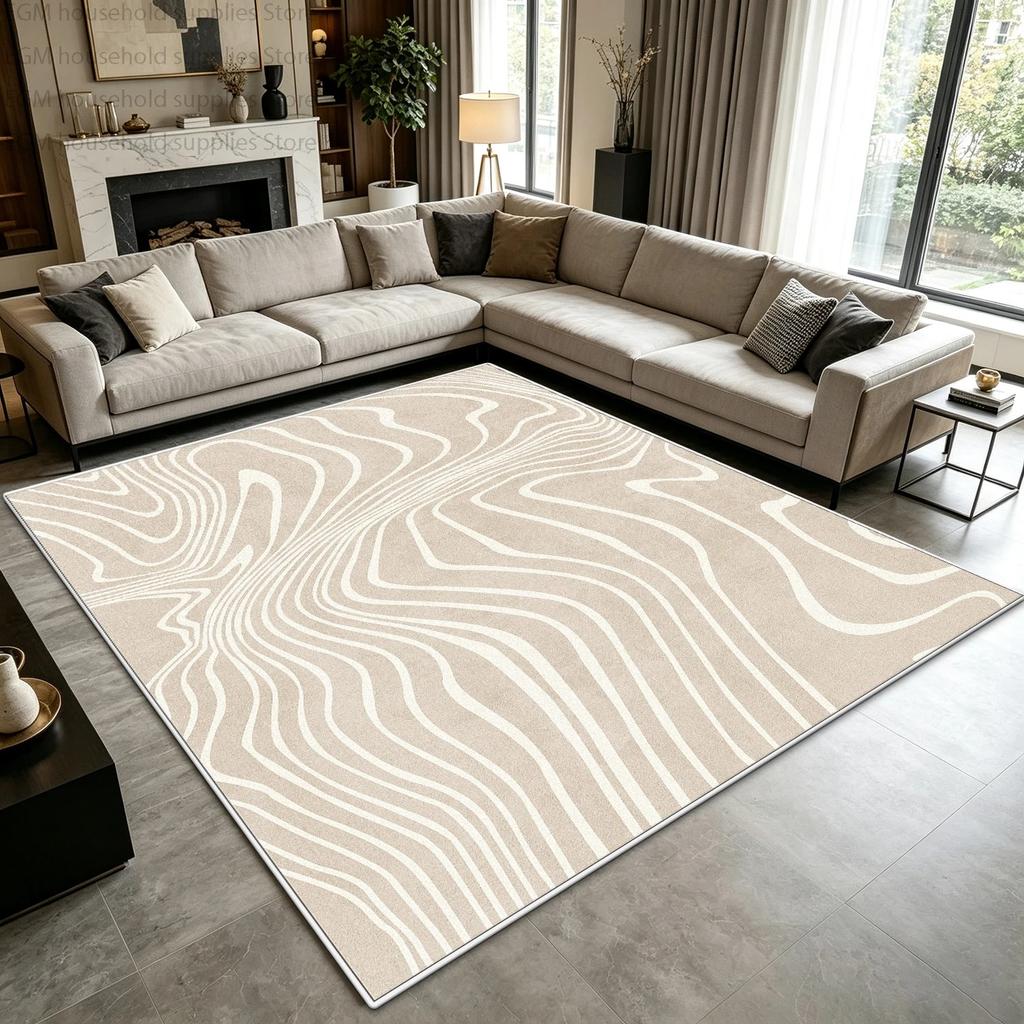 Minimalism Grey Beige Abstract Geometric Carpet Modern Living Room Large Area Rugs Soft Fluffy Washable Bedroom Floor Mats Study