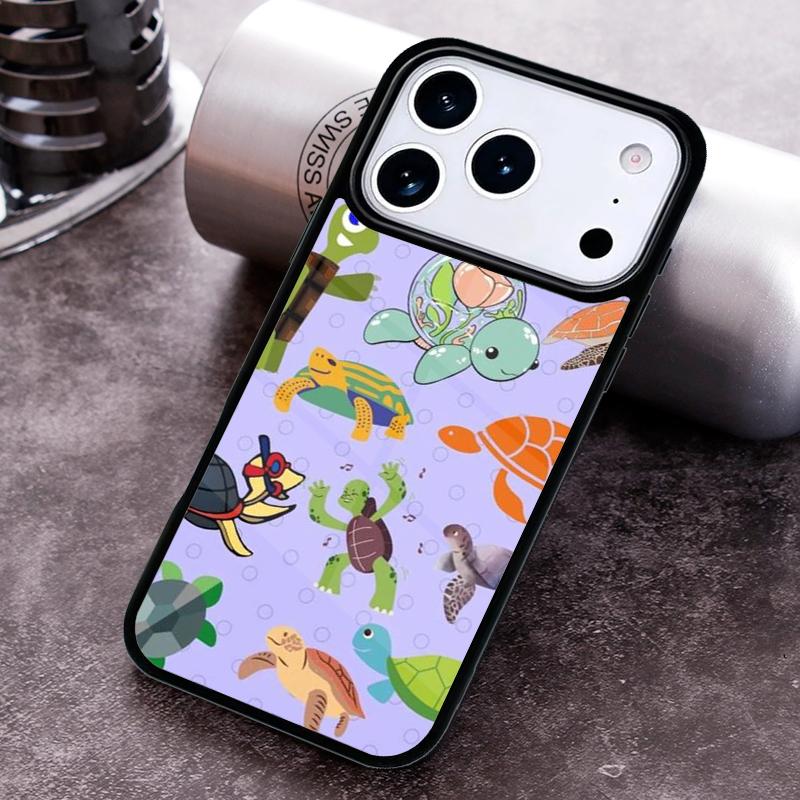 

Cute Cartoon Turtles Phone Case For iPhone 17 16 15 14 13 12 11 Pro Max Plus 17Air Soft Silicone Cover iPhone 14 Plus