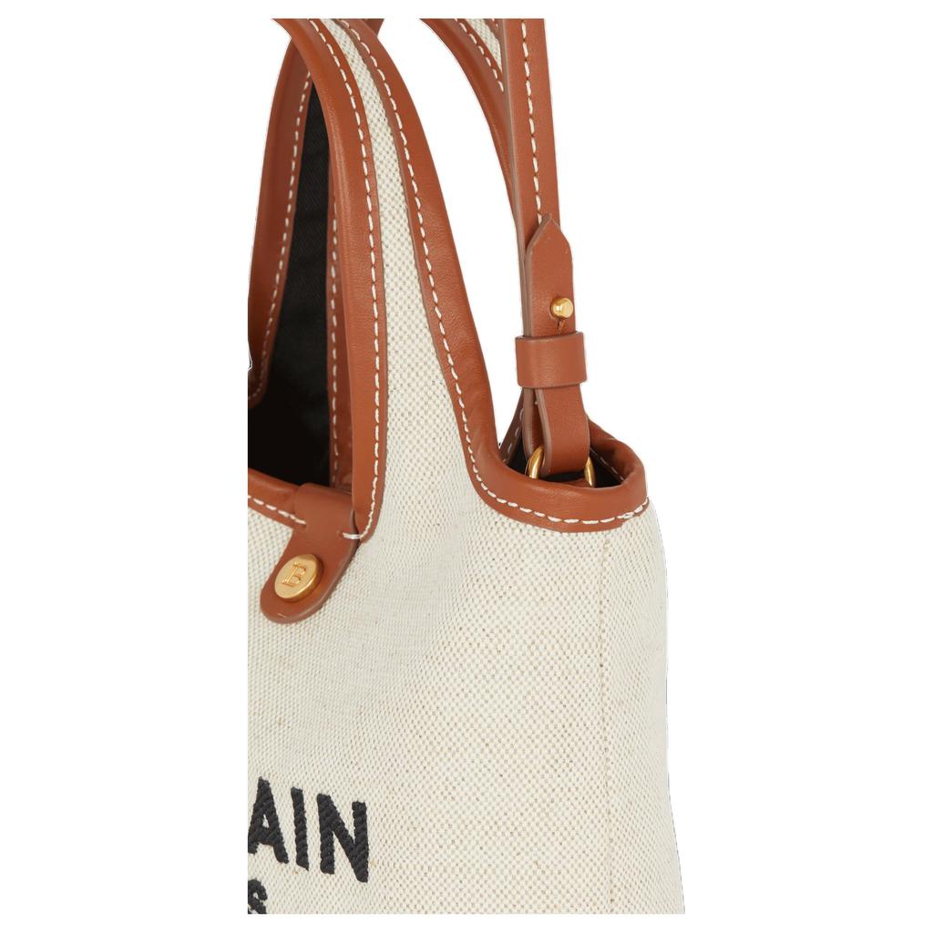 Balmain B-Army Logo Snap Closure Calfskin Shoulder Crossbody Handbag Small Women Handbags Light-Brown DN1FM872TCFEGEMF
