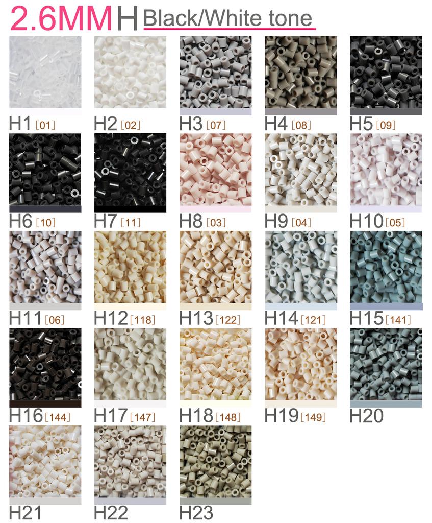 2,6mm Mini-Perlen 1000 Stück Schwarze Farben Pixel Art Bügelperlen für Kinder Geschenk Hama Perlen DIY Puzzles Bügelperlen