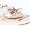 Romantic European Coffee Cup Saucer Set, Creative Ceramic Cup, Advanced Valentine Flower Tea Teacup Gift, Porcelain Drinkware