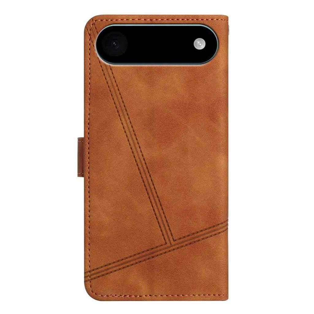 Für iPhone 17 Air Hülle Flip Leder Retro Handyhülle Linien Geprägt