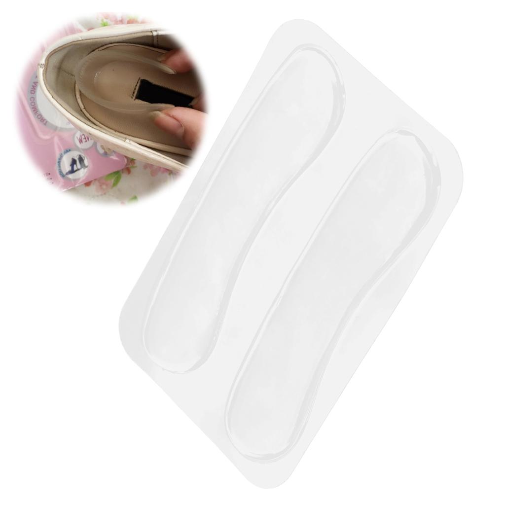 2pcs Transparent Silicone Heel Grips AntiSlip Blister Prevention Heel Liner Cushion Pad