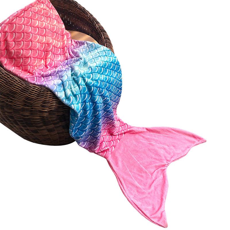 Girl Mermaid Sleeping Bag Flannel Soft Pajamas Mermaid Costume Role-playing Birthday Gift Outdoor Camping Portable Sleeping Bag