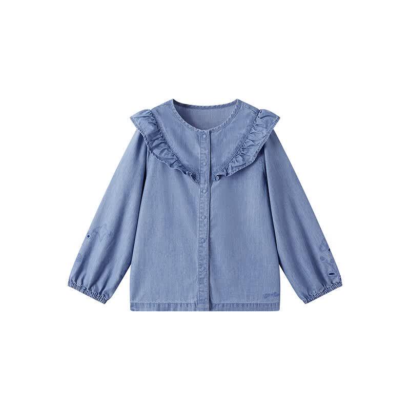YEEHOO Girls Breathable Denim Jacket 80 серо-синий