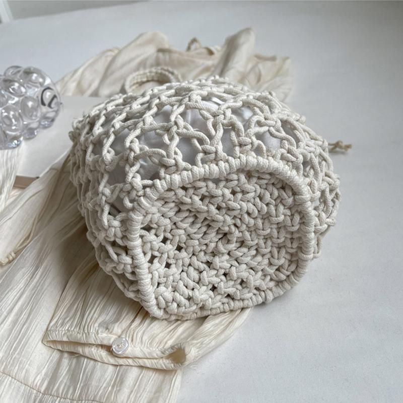 Sommer-Strandtasche für Damen, Netzseil, gestrickt, Eimer, Umhängetaschen, retikuliert, hohl, Reise-Shopper, Totes, Damenmode, Handtaschen