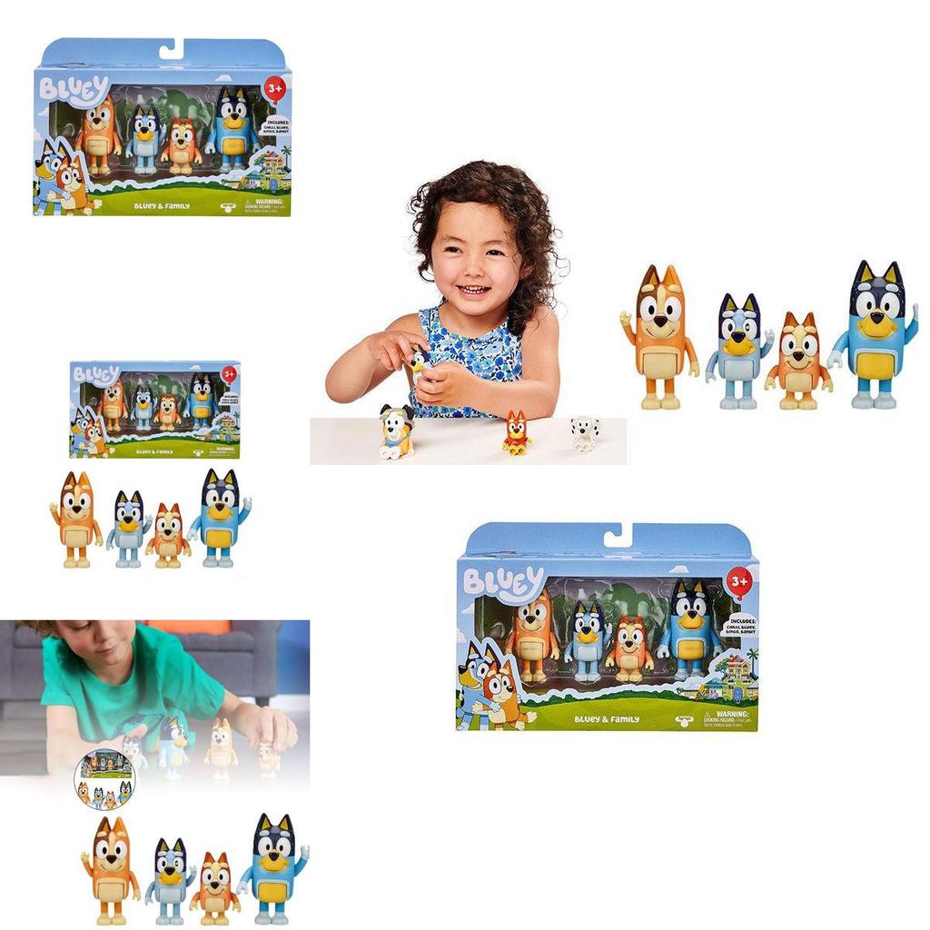 Bluey Familie Bingo Spielzeug 4 Stück Pack Actionfigur Set Perfekte Kindergeschenk Sammlung