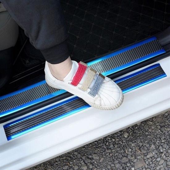 Carbon Fiber Car Sticker Bumper Guard Cover Door Plate Sill Scuff Anti Scratch