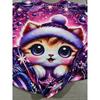 Ladies Loose T-shirt, Christmas Atmosphere Plus Cute Kitten, Printed T-shirt