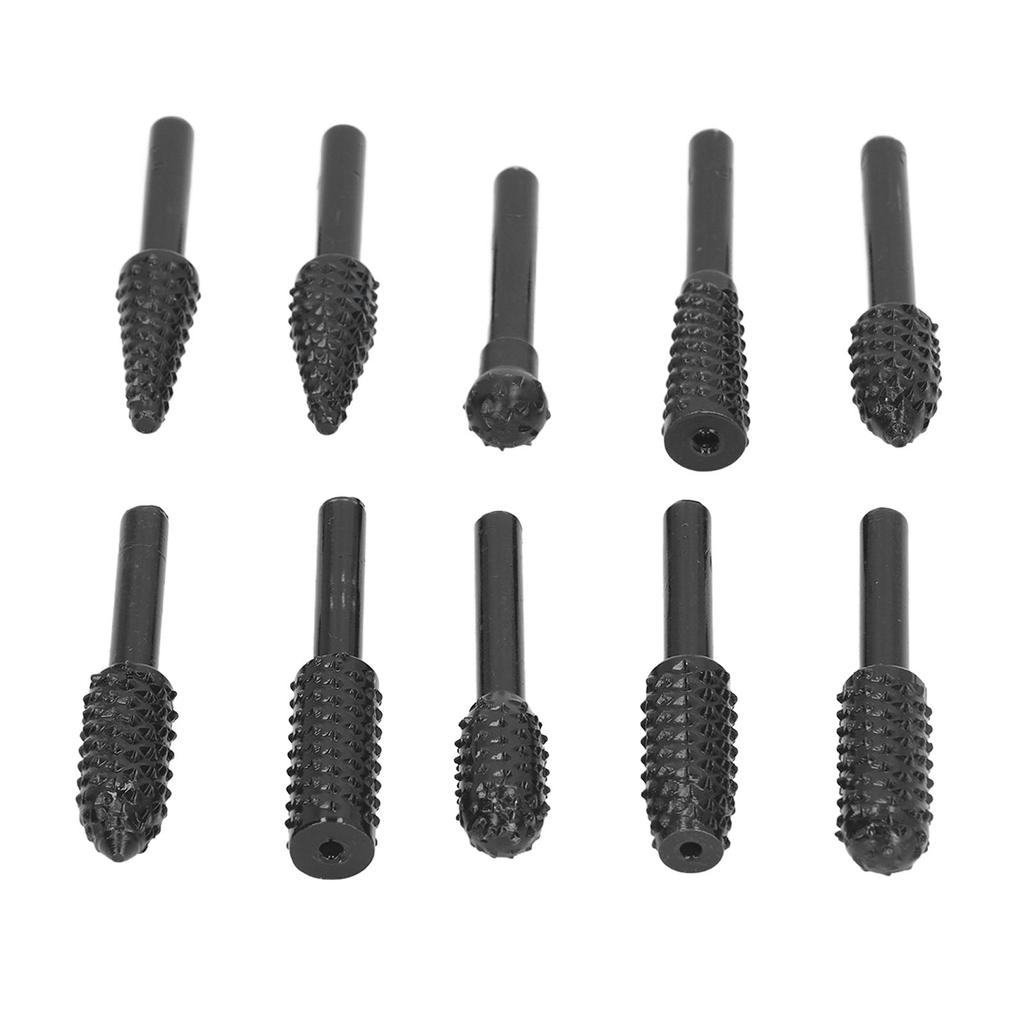 Hartmetallfräser-Set 14in Schaft Doppelverzahnung Druckluftschleifer Rotationswerkzeug Raspelaufsätze Holzschnitzzubehör