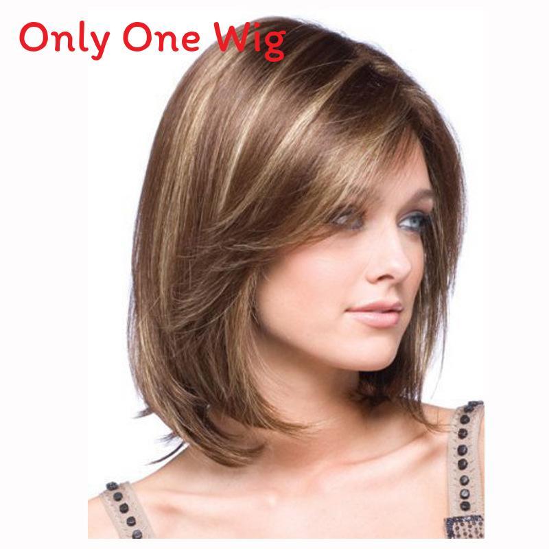 Short Straight Wig With Hightemperature Silk For Womens Face Shaping And Fashion Style