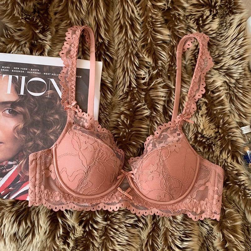 Soutien-gorge sexy en dentelle pour sous-vêtements pour femmes, type ajustement à fermeture latérale, maintien supérieur, pour petite poitrine, montre les grands soutiens-gorge