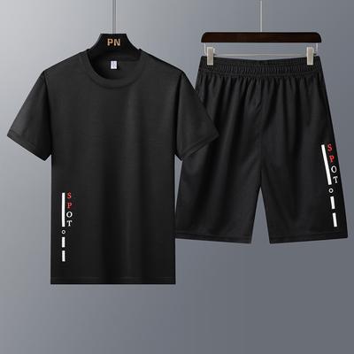Erkek Spor Giyim Yaz erkek Takım Elbise Spor Takım Elbise Kısa kollu tişört Şort Eşofman Erkekler Ter Pantolon Ropa De Hombre