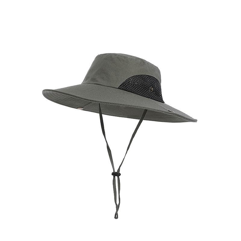 Quick Drying Summer Men'S Bucket Hat Outdoor Uv Protection Wide Border Panama Safari Hunting Hiking Hat Mesh Fisherman'S Hat