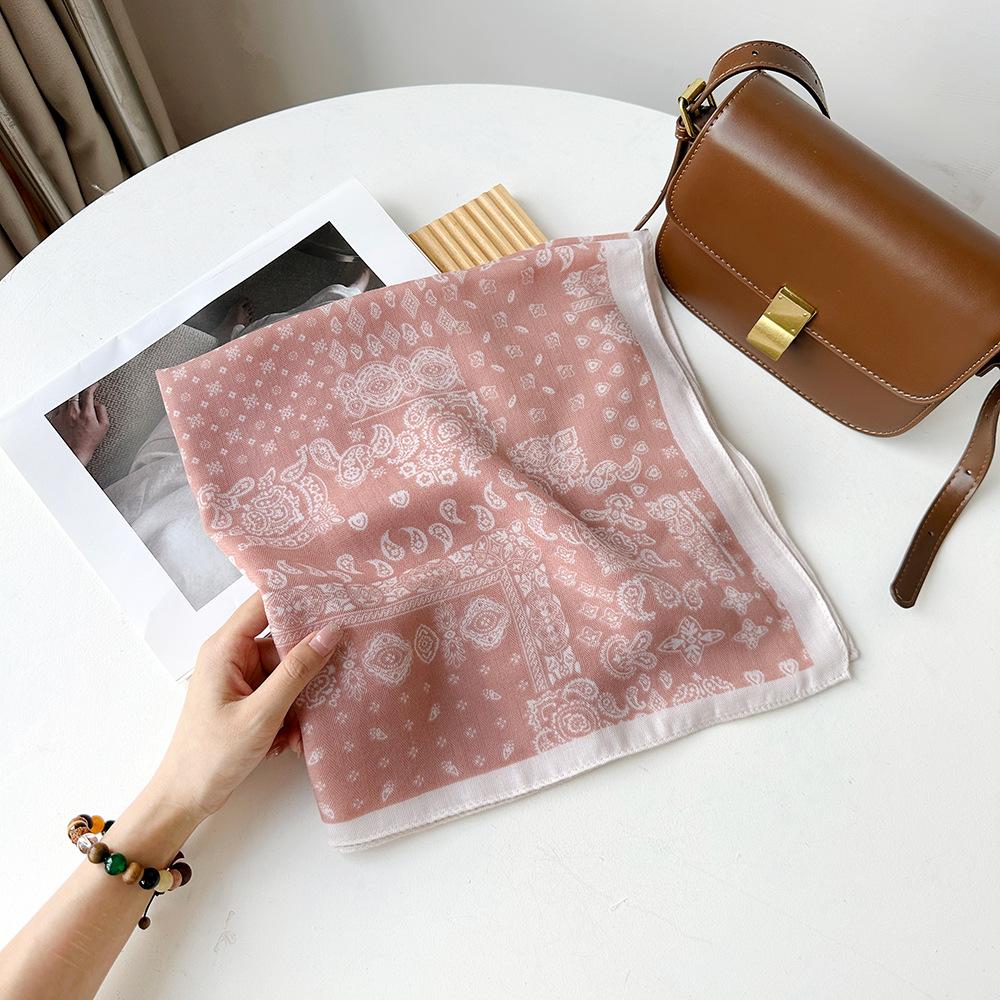 New Fashion Puzzle Cashew Silk Scarf Female Simulation Silk Herringbone Cotton Square Scarf Soft Silk Scarf Scarf Decorative Scarf