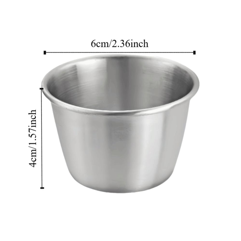 6 Pcs 70ml Dipping Sauce Bowls Leakproof Stainless Steel Sauce Cups  Outdoor Activities