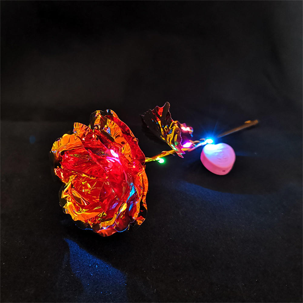 1pcs Led Light Up Glowing Roses Red Flower Bouquet Led Flash Handheld Valentine's Day Glow Party Wedding Decoration