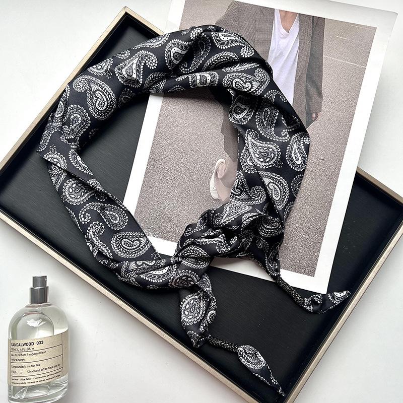 Versatile Simulated Silk Scarf Japanese Student Female Scarf Small Shawl Cute Triangle Scarf Thin
