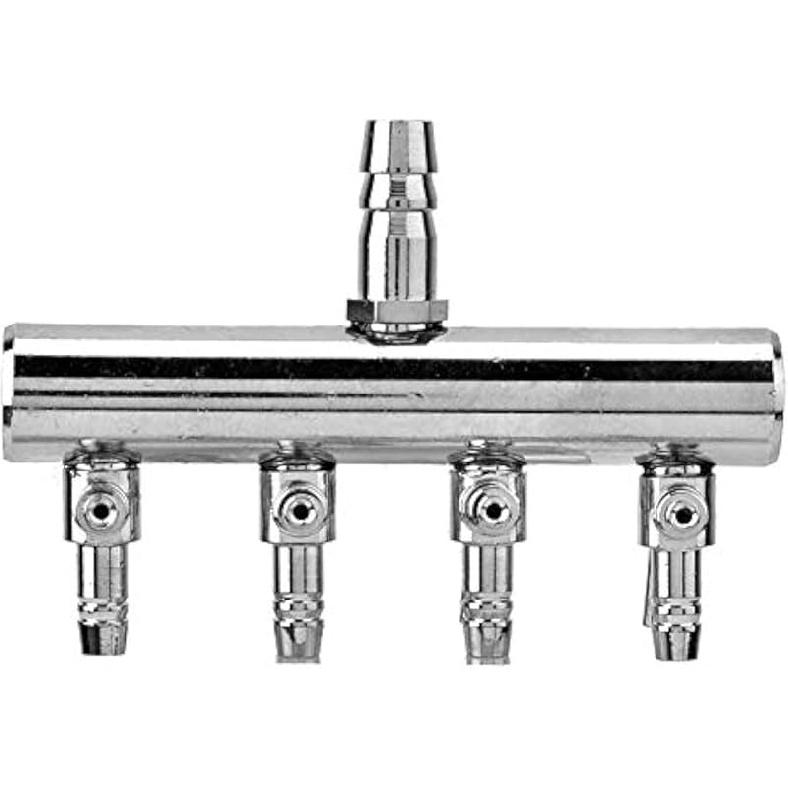 Fish Air Aquarium Air Control Lever Valve Distributor Fish Air Splitter Stainless Steel Air Tubing Connector Splitter (6 Way) 4 Way