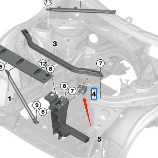 BMW X3 F25 Crossmember Connection Bracket 51647210507/51647210508