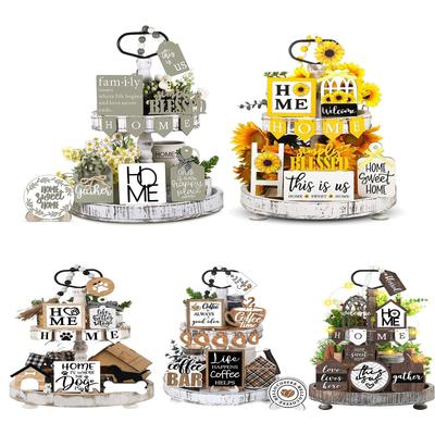 Farmhouses Layered Tray Decoration HOME Home Wooden Plaque Party Decoration
