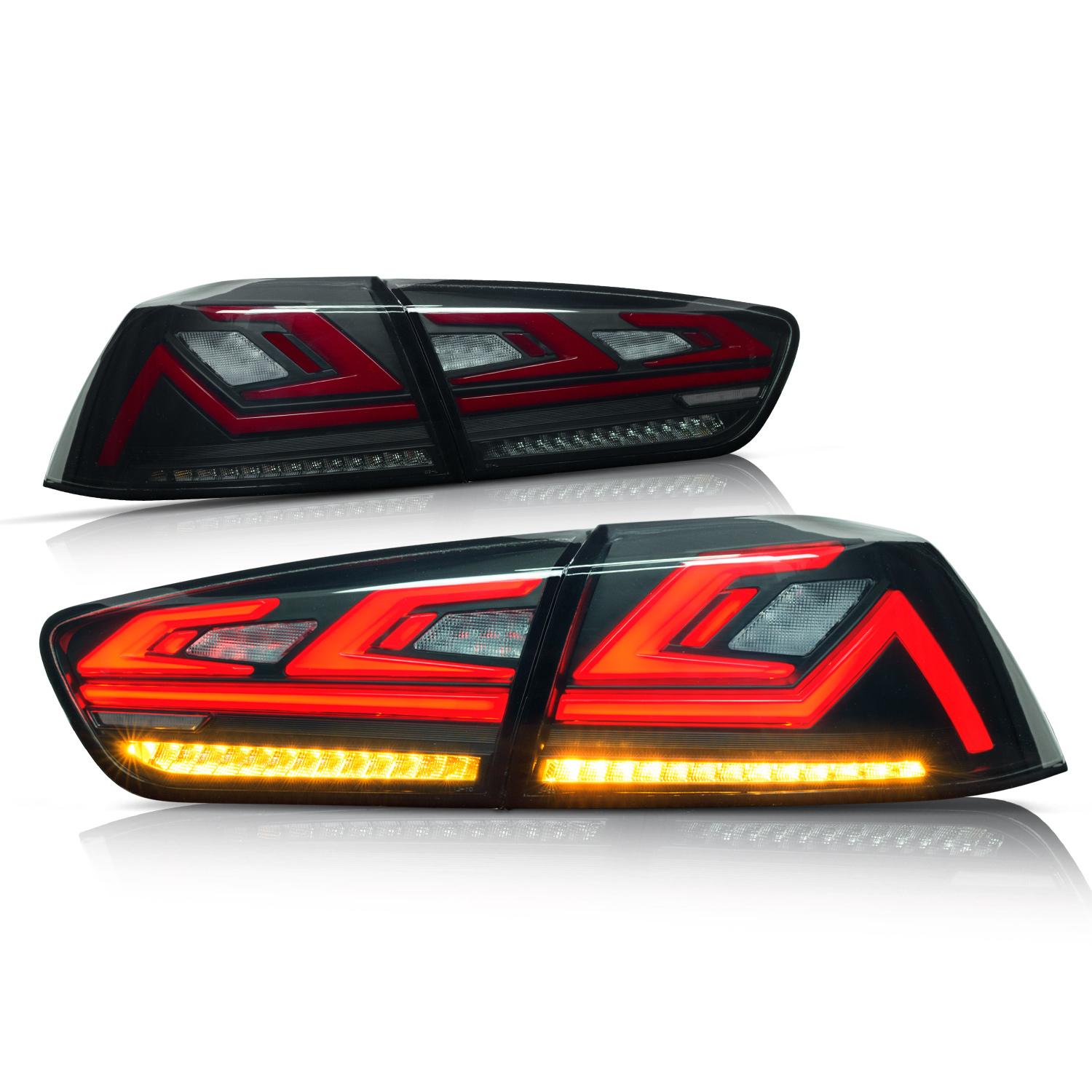 

2 шт. задние фонари для Mitsubishi Lancer светодиодные задние фонари 2008-2017 с последовательным поворотником EVO Lancer задние фонари PLUG & PLAY LED&36 Watts дым