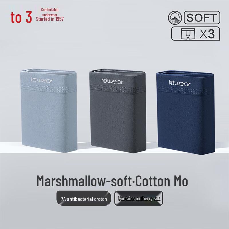 Hodo Men's 7A Antibacterial Boxer Briefs 3-Pack