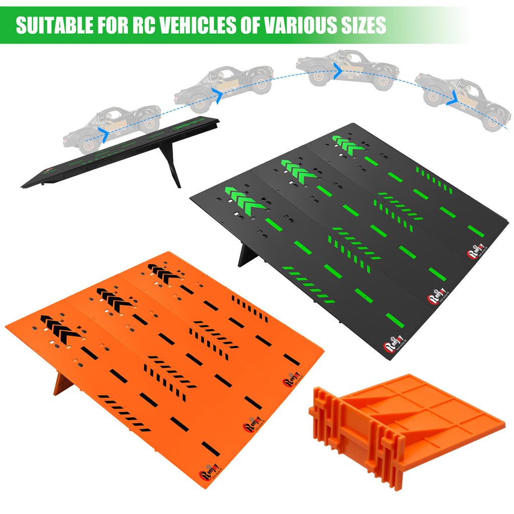RC Car Jump Ramp Takeoff Board for 1/12 To 1/24 Scale Remote Control Car Stunt Accessory Anti-slip Durable Skateboard Ramp Toy