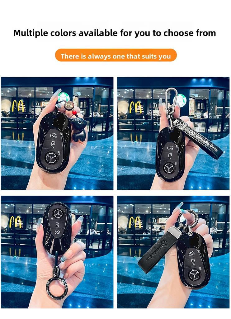 RPO5   Car Zinc Alloy Key Case Bag Metal Key Shell For Mercedes-Benz AMG C-Class S-Class GLC EQE EQS W223 X254 V297 V295 W206 S206 X206