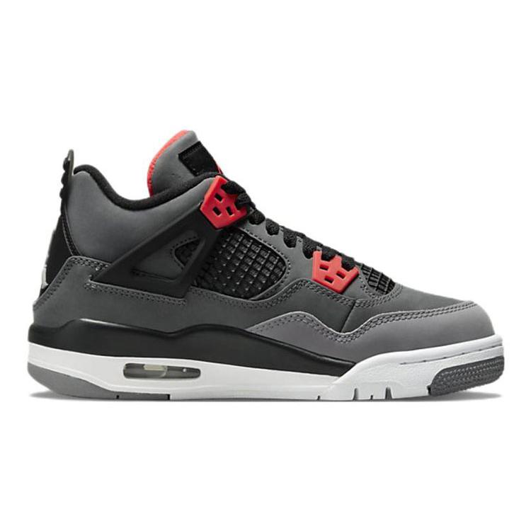 Air Jordan 4 Retro Grade School 'Infrared' (Unisex) Dark Grey / Infrared 23 / Black / Cement Grey Kids' Basketball Shoes 408452 061