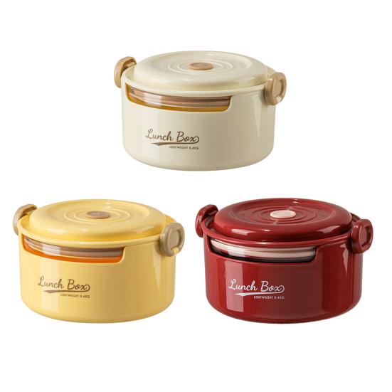 800ML Round Glass Lunch Box with Leakproof Lid Food Grade Dishwasher Microwave Freezer Safe Students Kids Adults Bento Food Snake Container