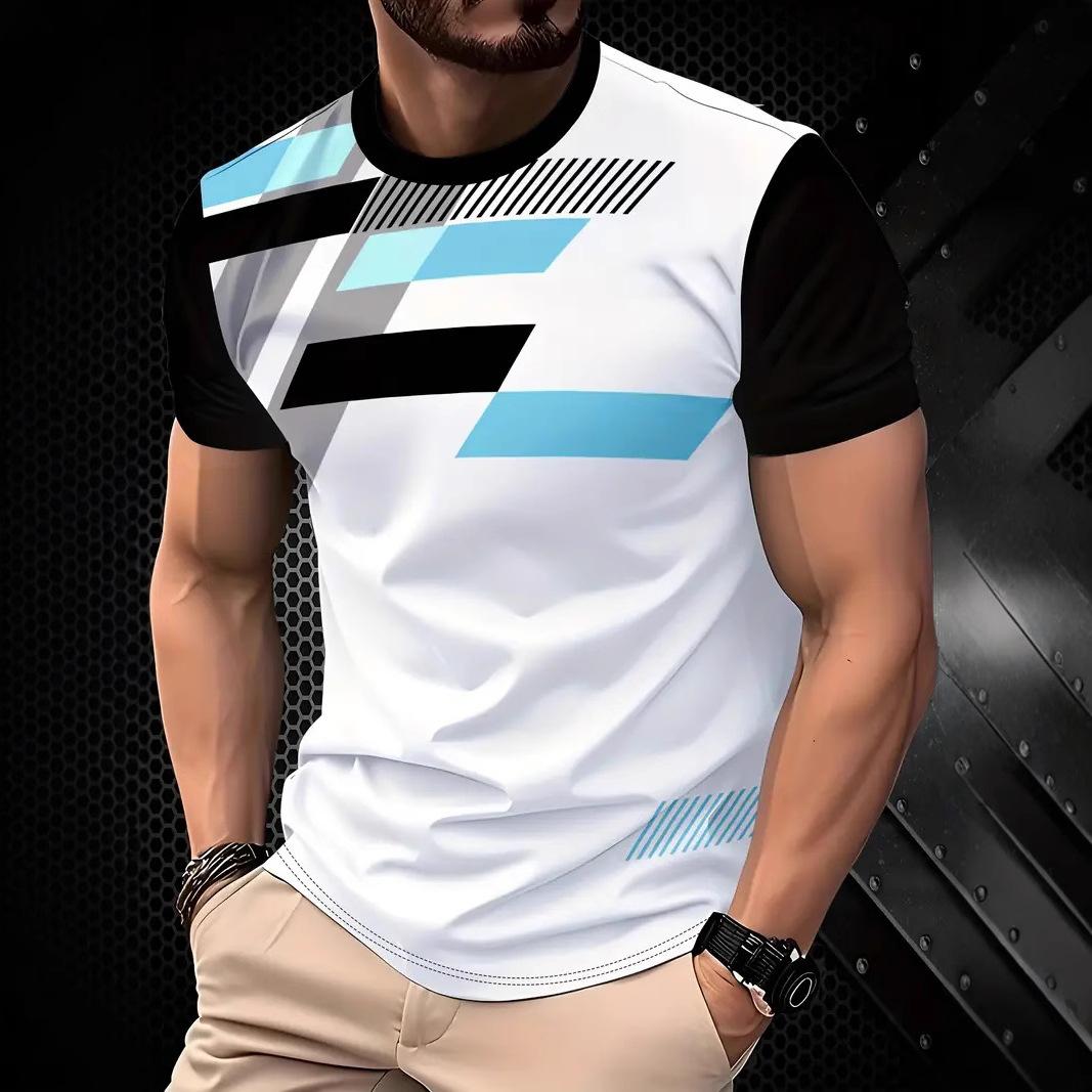 

2025 модная мужская футболка летняя с коротким рукавом 3D принтованный топ футболка мужская свободная одежда спортивная пуловер футболка 2XL