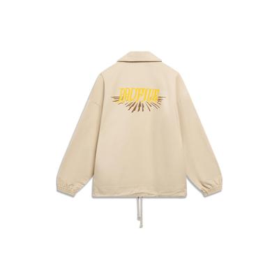 Li Ning Badfive Bestickter Buchstaben-Print Polo Lockere Freizeitjacke Herrenjacke Hell-Milchbraun AFDT053-4