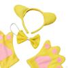 4 Pieces Animals Costume Set Animal Headband Gloves Bowtie and Tail for Stage Performance