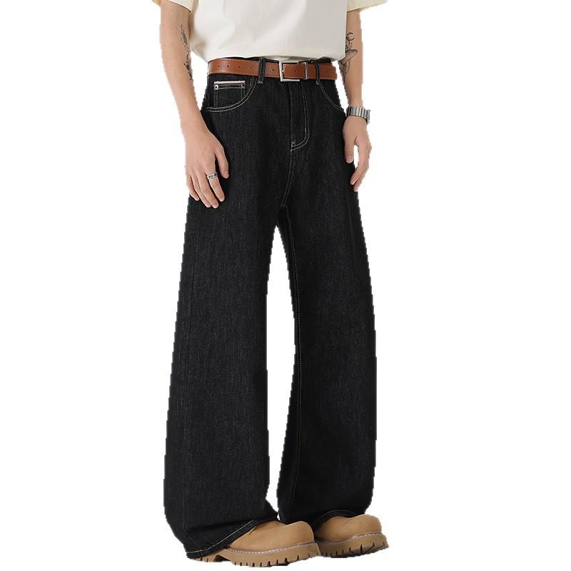Jeans Men's and Women's Loose Straight Retro Wide-leg Pants