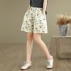 Plus Size Summer Harem Women 2025 Floral Jeans Casual High Waist Elastic Basic Loose Pants