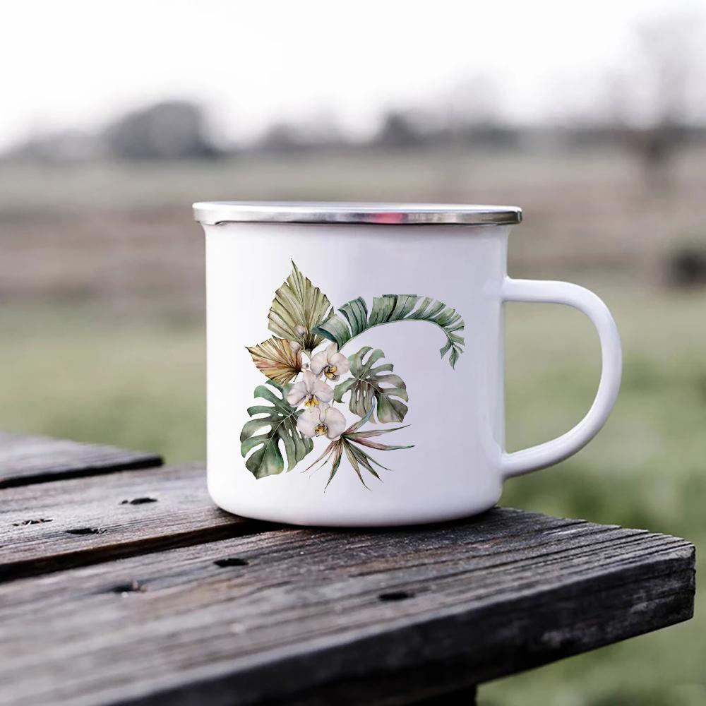 

Mugs Coffee Cups Beautiful White Enamel Mug Floral Printed Metal Cup Drinkware Unusual Tea Cup Cupshe Fathers Day Gifts Beer Bar 360ml