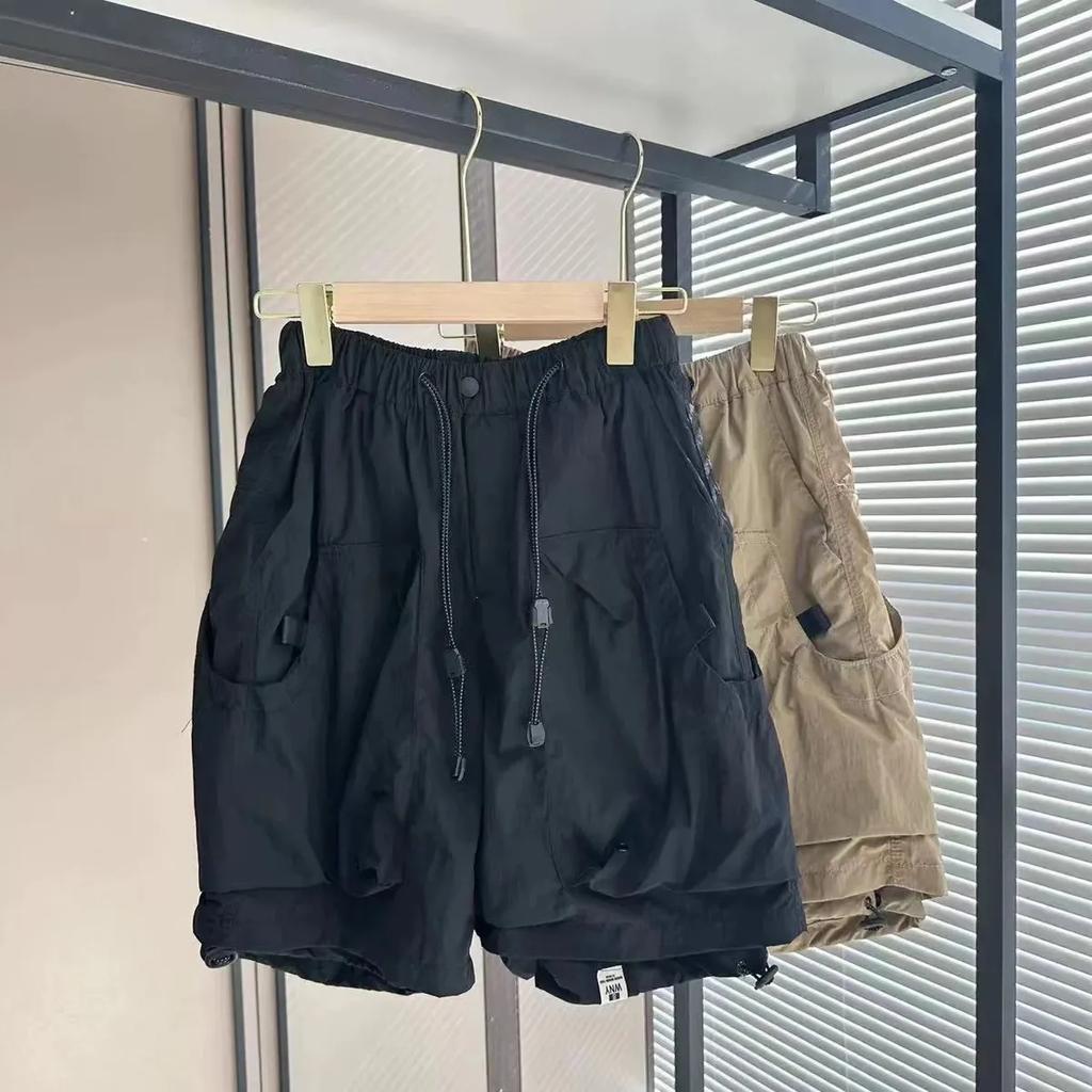 Men's Summer American-Style Simple Athletic Wide-Leg Shorts: Casual Workwear Straight-Leg Pants