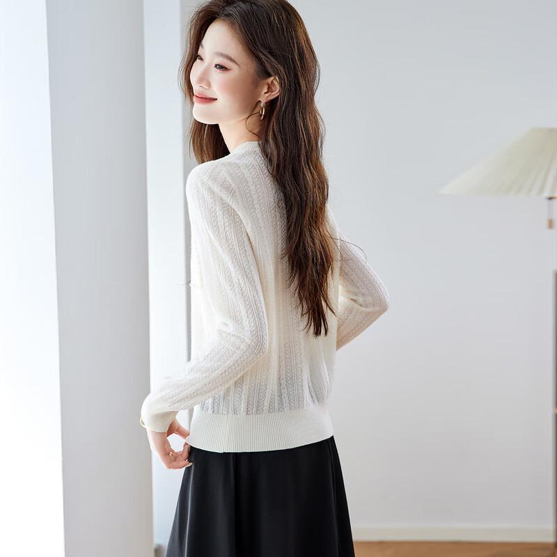 Women's Designer Beaded Wool Blend Knit Top