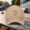 Floral Cross Washed Baseball Cap Premium Cotton Adjustable Outdoor Duck Tongue Hat
