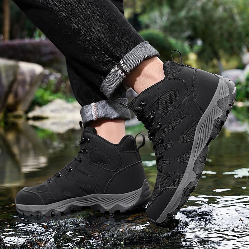 High-top Men's Hiking Shoes Plus Size 39-48 Breathable Casual Trainers Anti-slip Outdoor Sneakers for Trekking Camping