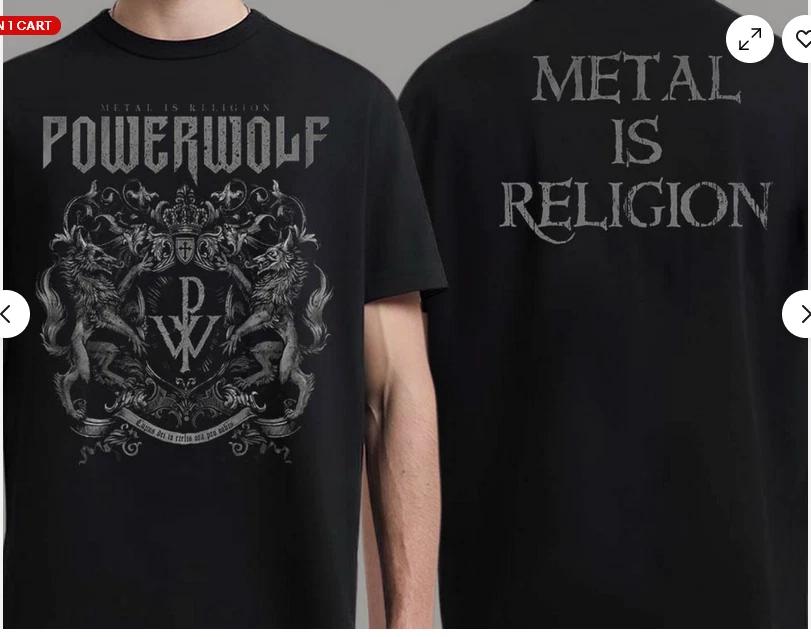 Powerwolf Герб Металл Это Религия Двусторонняя Унисекс Футболка 4XL