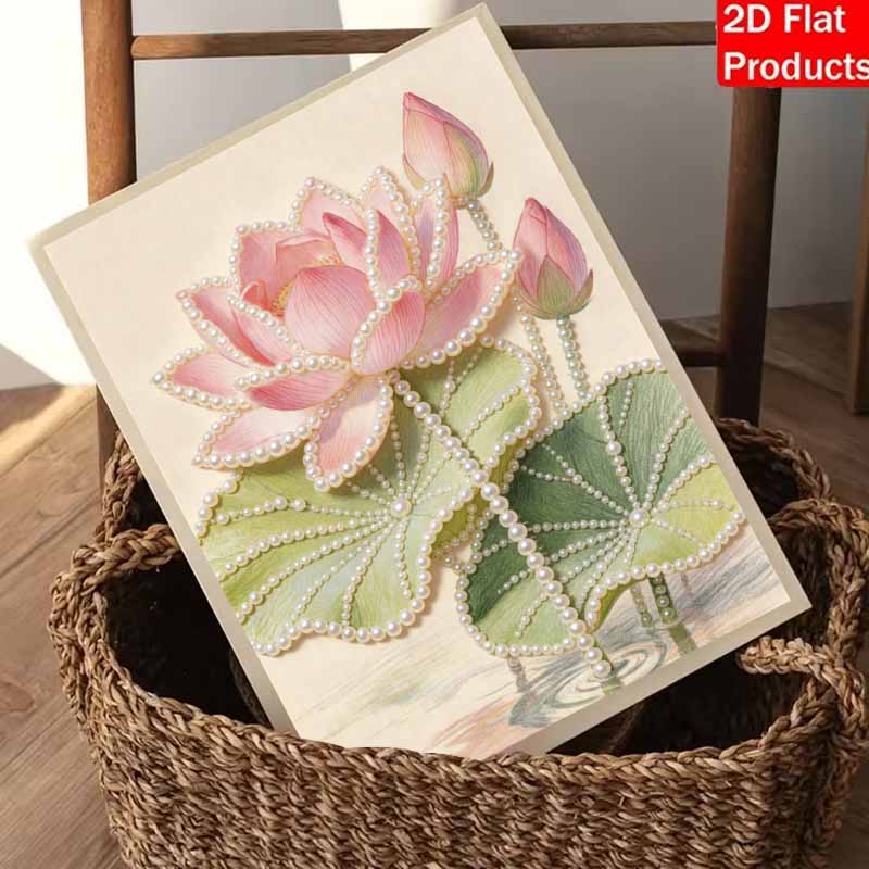 Lotus Pearl Painting Painting Handmade Creative Projects. Home Wall Decoration.