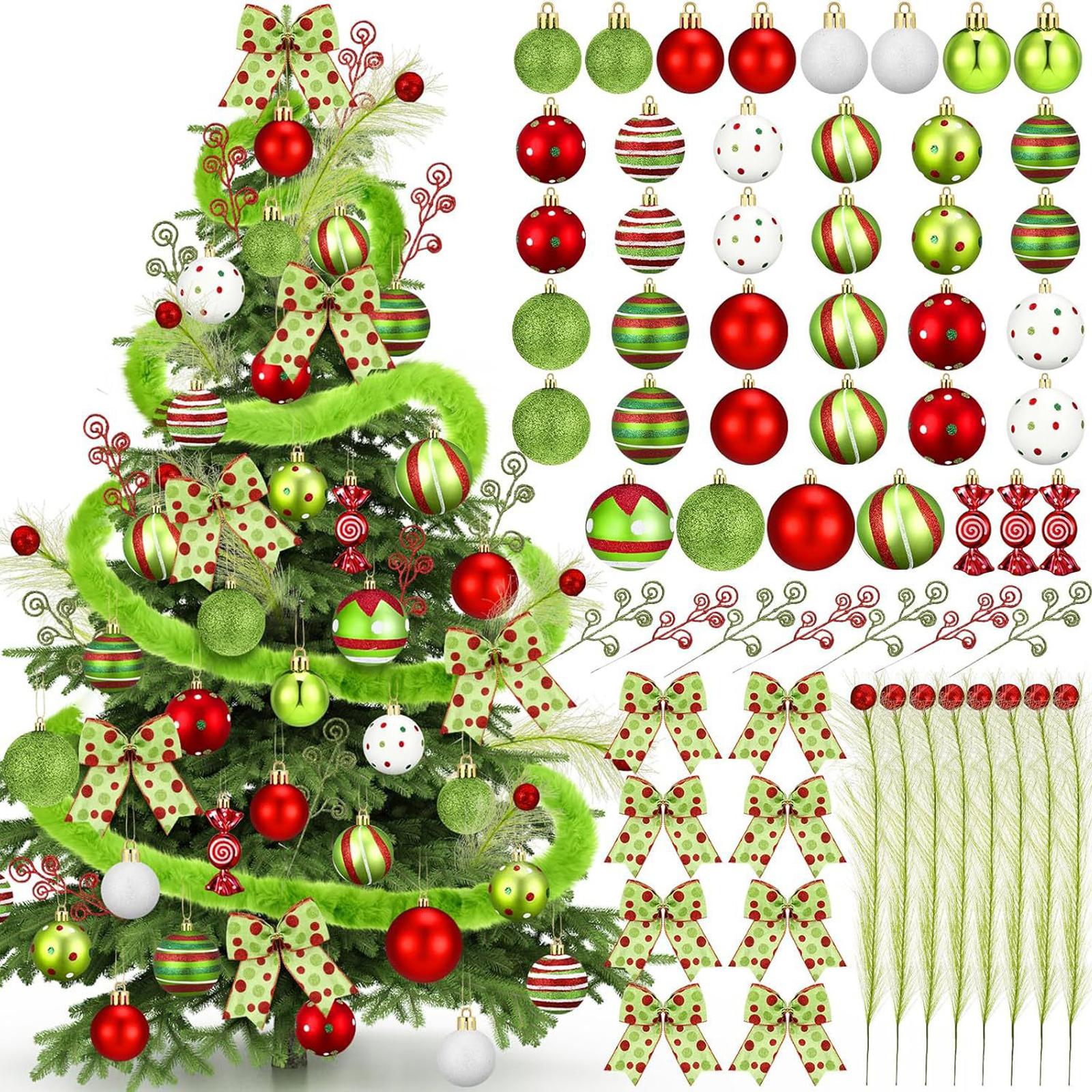 

109 штук Рождественские шары, Блестящее подвесное украшение Пластиковый шар Леденец Мята Рождественская подвеска Для украшения рождественской елки One Size