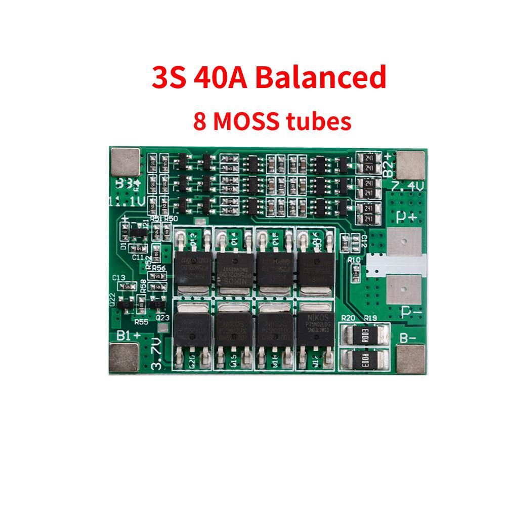 BMS 3S 4S 40A 60A Li-ion Lithium Battery Charger Protection Board 18650 For Drill Motor 11.1V 12.6V/14.8V 16.8V Enhance Balance