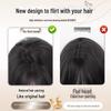 Natural Black Long Straight Wig with Air Bangs - Full Head, Fluffy, Fashionable for Daily Wear