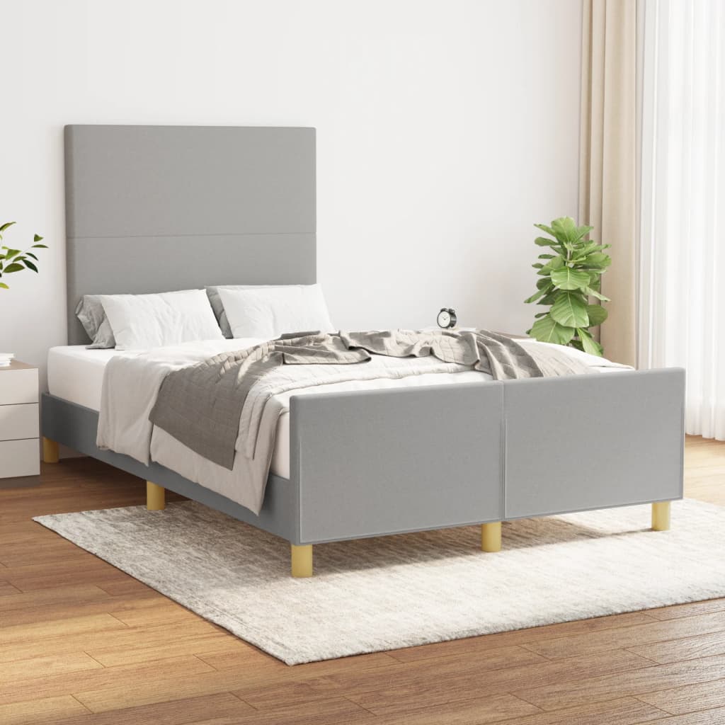 Vidaxl Bed Frame Without Mattress, Light Gray, 120X200 Cm, Upholstered