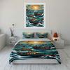 Boats, waves, sun, clouds. Bedding sets Duvet cover sets Duvet covers Pillowcases(1*Duvet Cover 2*Pillowcases without duvet insert)