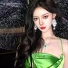Silver Needle Diamond Flower Water Drop Tassel Earrings Exaggerated Earrings Light Luxury Premium Earrings Women