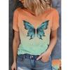 Sommer Mode T-Shirt Blume 3D Gedruckt Kurzärmeliges T-Shirt Modisch Bequem Weich Atmungsaktiv Groß Locker Damen T-Shirt
